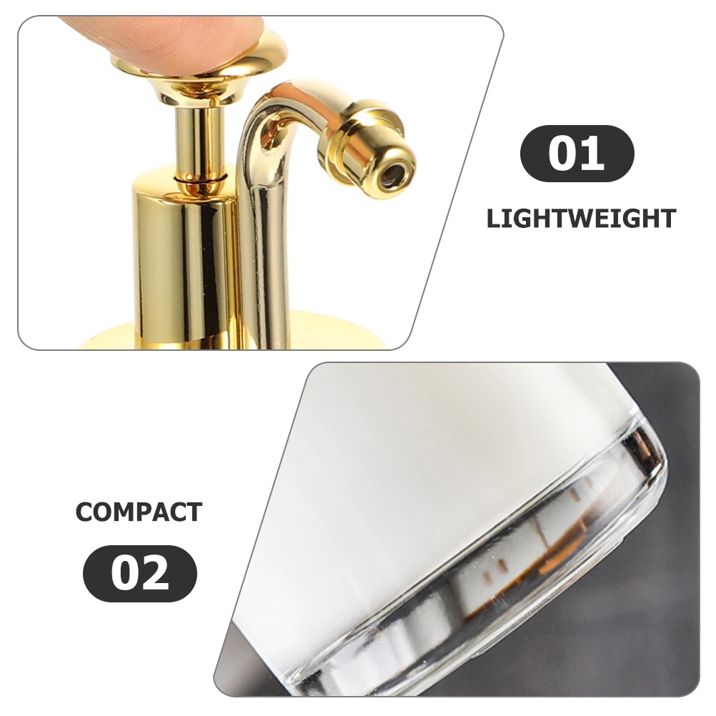 

2pcs Push Soap Dispenser Glass Bottle for Kitchen Sink Liquid Hand Pump Leak-proof Travel Container Shampoo Dish Bottles
