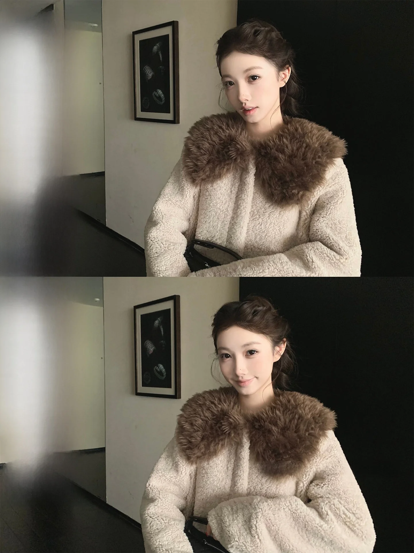 

Thiened Lamb Fur Coat Women's Autumn Winter Large Collar Jaet Casual Sle Comfortable Warm Polyester Inner Long Sve