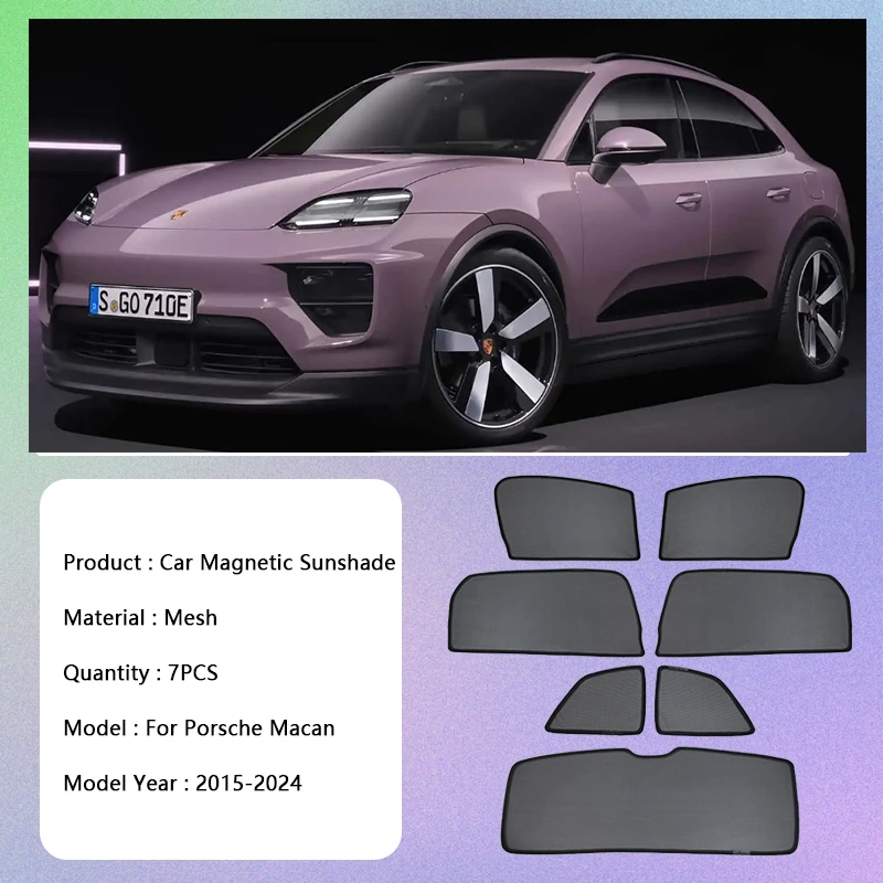 Magnetic Sunshade For Porsche Macan 2015 2016 2017 2018 2019 2020 2021 2022 2023 2024 UV Protection Sunshade Visor Auto Parts