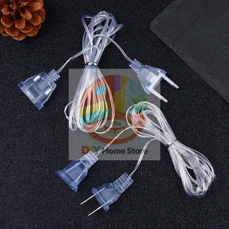 5/3 M EU US Plug Extender Wire, Light String Extension Cable, Standard Power Extension Cord for Christmas LED String Light