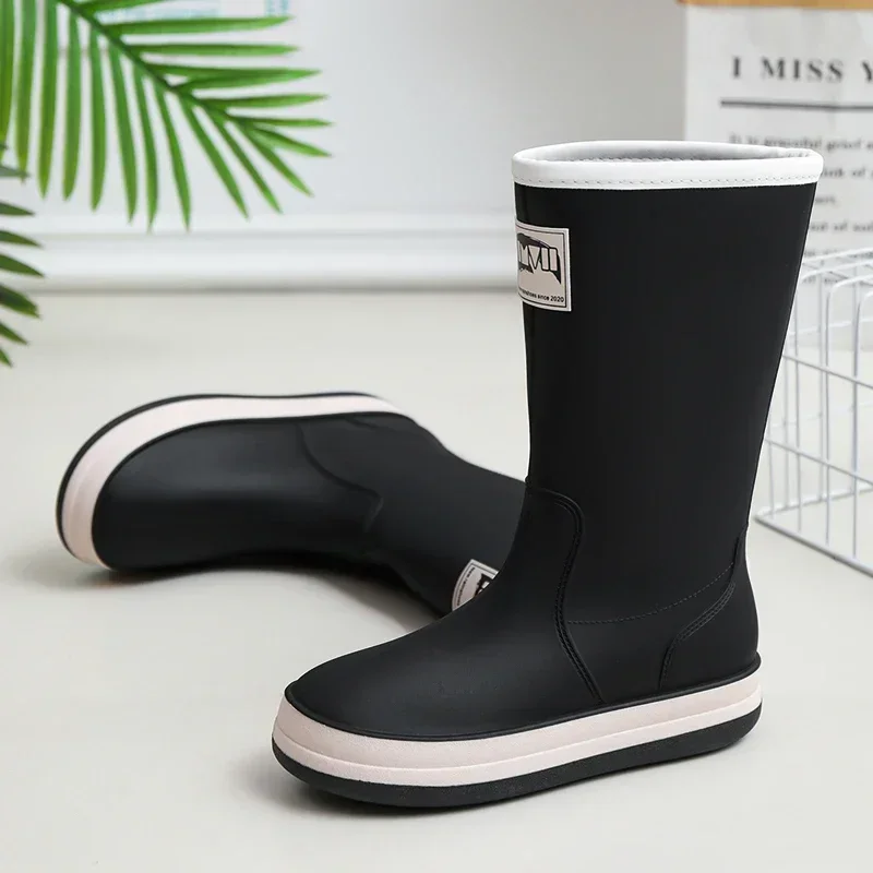 Men\'s Waterproof Rubber Boots Rain Boots Water Paddle Eva Boat Boots Kitchen Shoes Raincoats Raincoats Fishing Overshoes