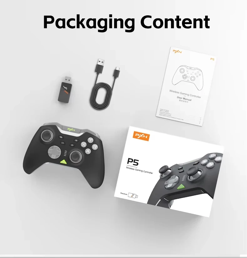 PXN P5 Bluetooth Gamepad für Switch PC Android IOS 1000Hz Hall Trigger Rocker Tri-Mode Lange Akkulaufzeit Ergonomie Flaggschiff