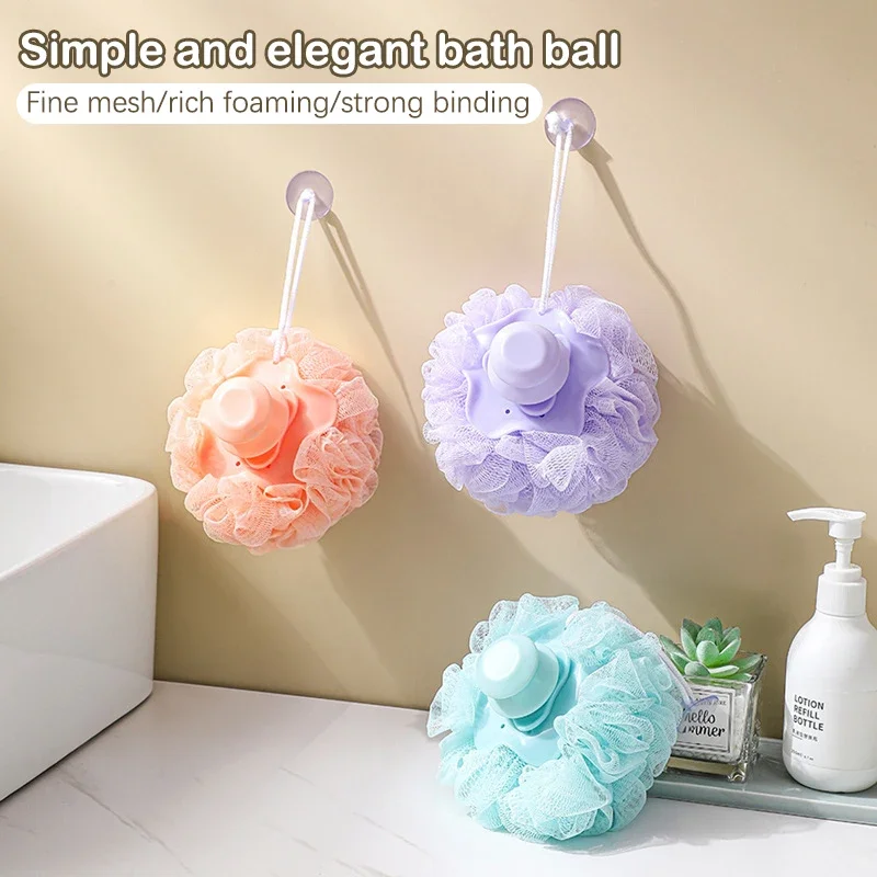 Liquid Can Be Added Round Soft Mesh Handheld Bath Sponge Balls Cleaning Brush Shower Body Exfoliat Scrubbers Bathroom Accessorie