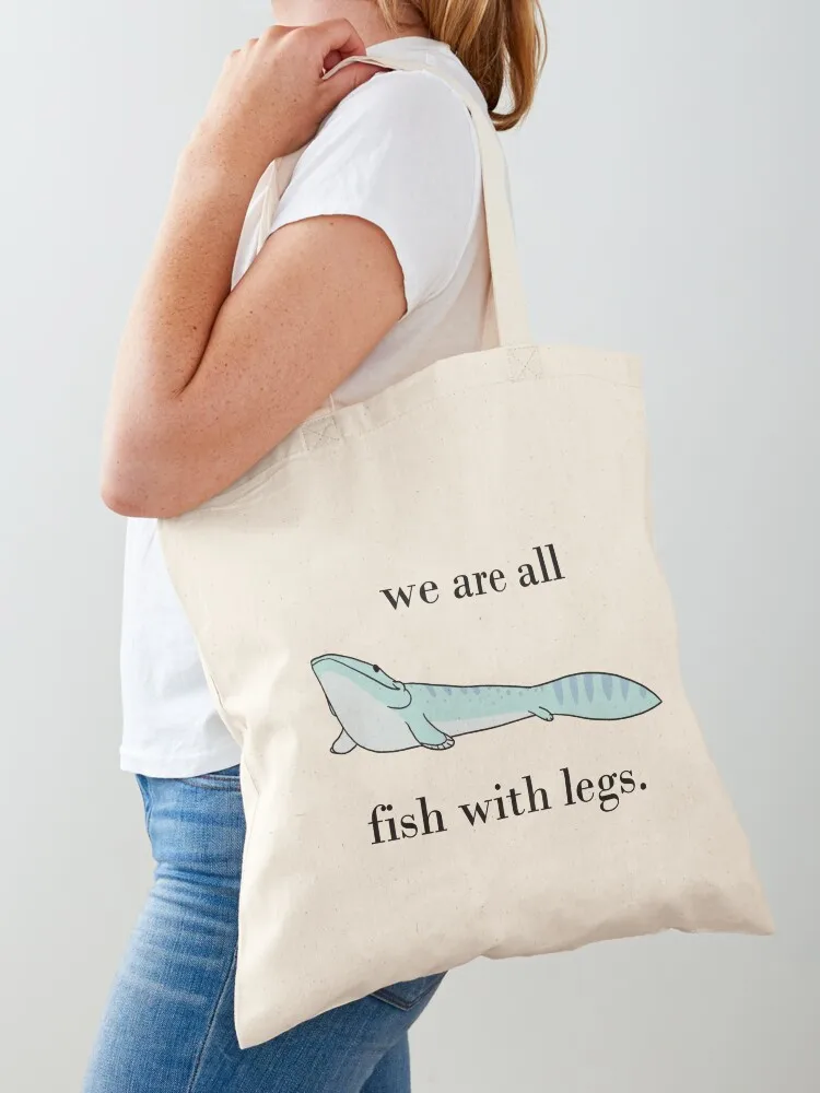 

We are all fish with legs Tote Bag Handbags free delivery bags Custom bag