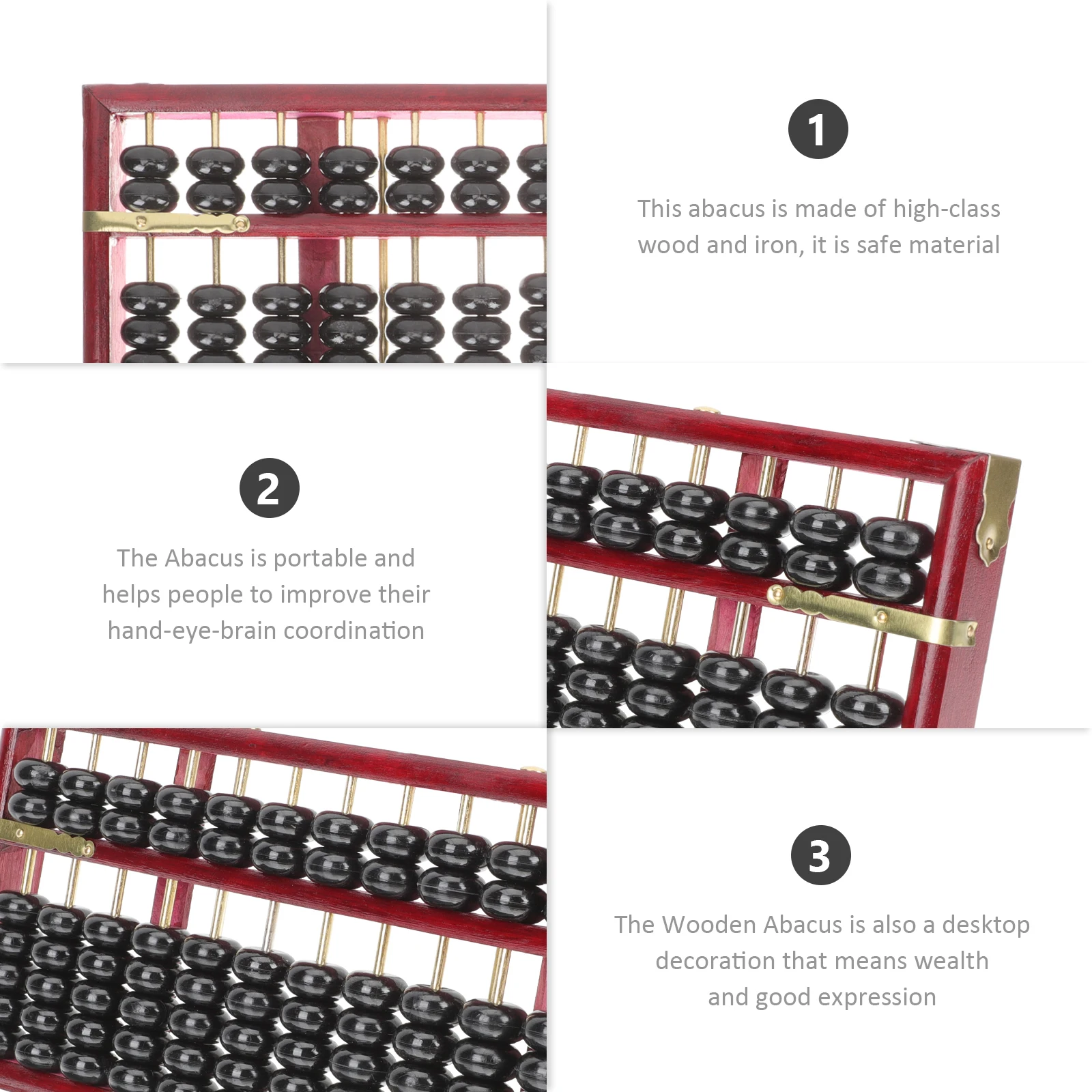 レトロそろばん 13 列 7 ビーズ子供のおもちゃ赤木製ポータブル学用品操作数学ツール装飾富
