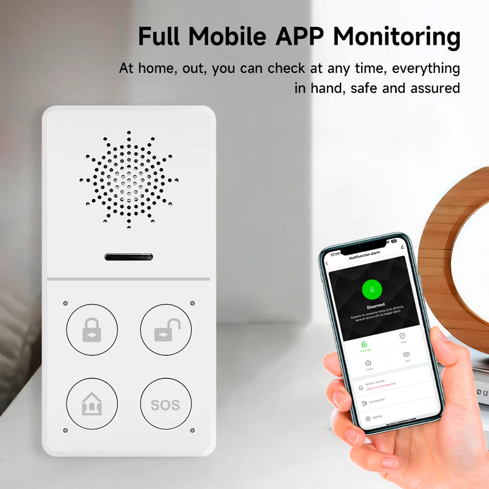 Tuya Alarm keamanan Wifi tanpa kabel, Alarm keamanan rumah sistem Alarm cerdas Wifi 433M, Host, kontrol aplikasi kehidupan cerdas, Kit Alarm rumah, perlindungan keselamatan