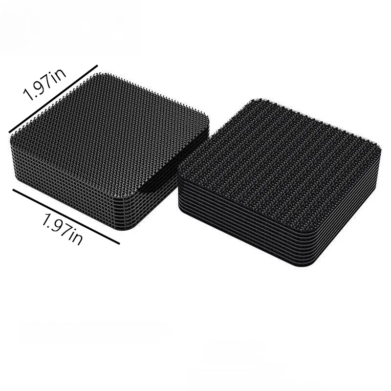 10Pcs 1.97×1.97in (5×5cm) Black Nylon Hook and Loop Tape Set - Double-Sided Self-Gripping Fasteners, Non-Adhesive Sticky Pads - Image 6