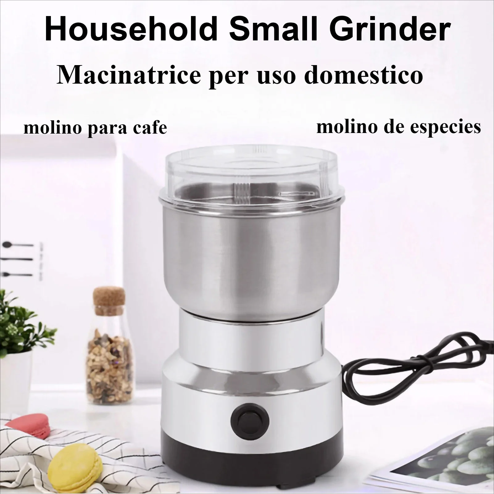 Electric Coffee Grinder Spices Mills 220V Multifunctional Coffee Beans Crusher Cereal Nuts Beans Grains Crushing Machine Tools