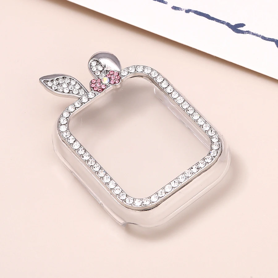 Anti-Scratch Watch Case For Apple Watch Series 9 8 7 Cute Rhinestone Metal Watch Accessories Frame For IWatch Series 45mm 41mm