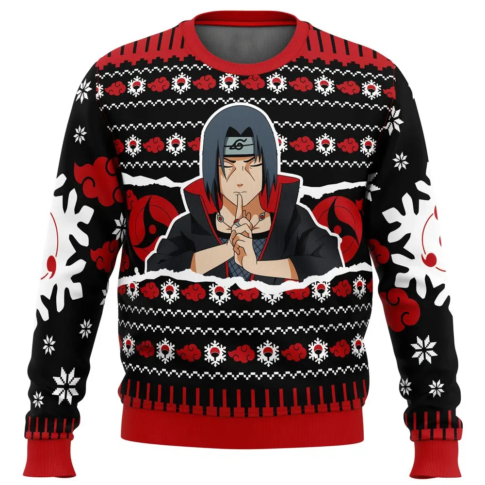 Sudadera con Estampado de Anime Naruto Shippuden Uchiha Clan Itachi para Adultos y Niños, Cuello Redondo, Suave, Cómoda, Corte Holgado, Talla Grande, Otoño Invierno