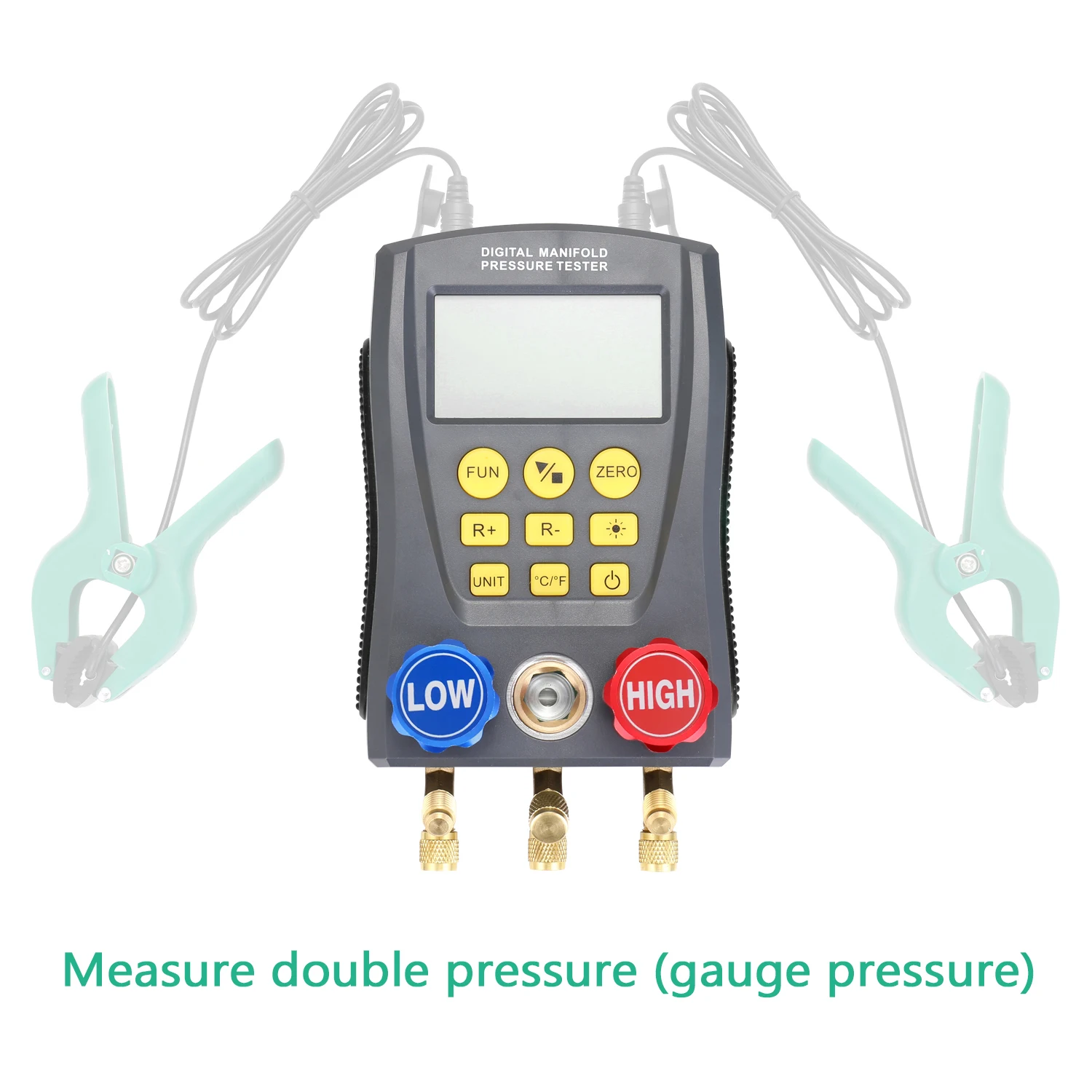 Pressure Gauge Digital Vacuum Pressure Manifold Tester Meter Refrigeration HVAC Temperature Tester Digital Manifold Gauge Meter