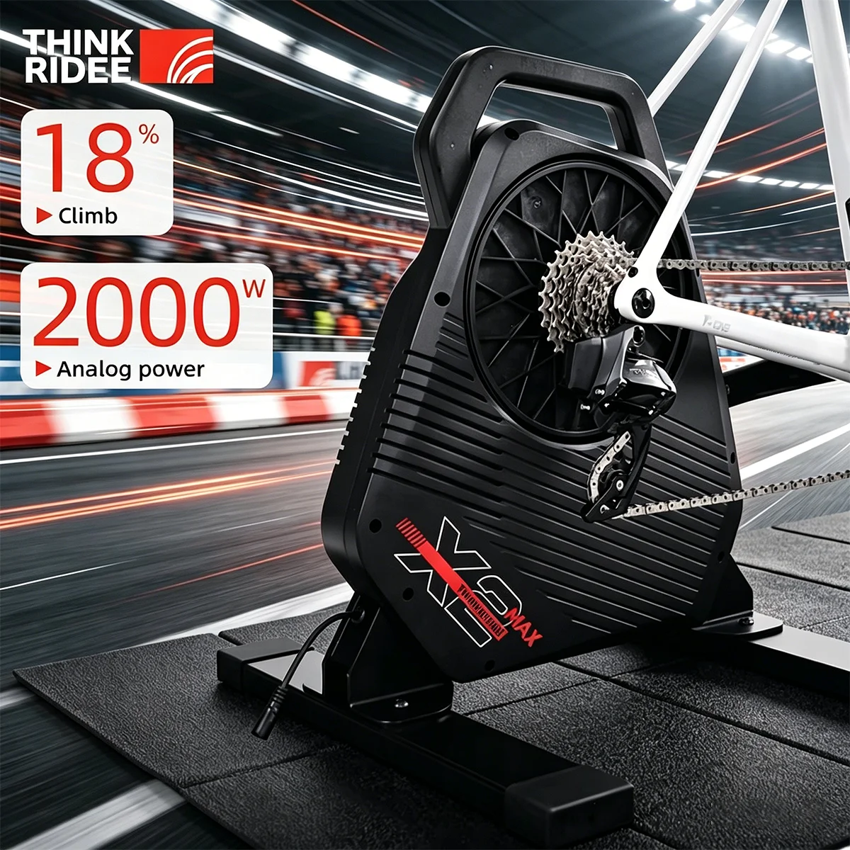 2026 ThinkRider X2Max Smart Bike Trainer VTT et vélo de route, simulateur de vélo d'intérieur avec capteur de puissance intégré, compatible