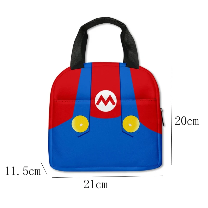 3D Super Mario Bros Lunch Bags Portable Thermal Insulation Lunch Box Storage Bag Anime Children School Lunch Box Picnic Tote Bag