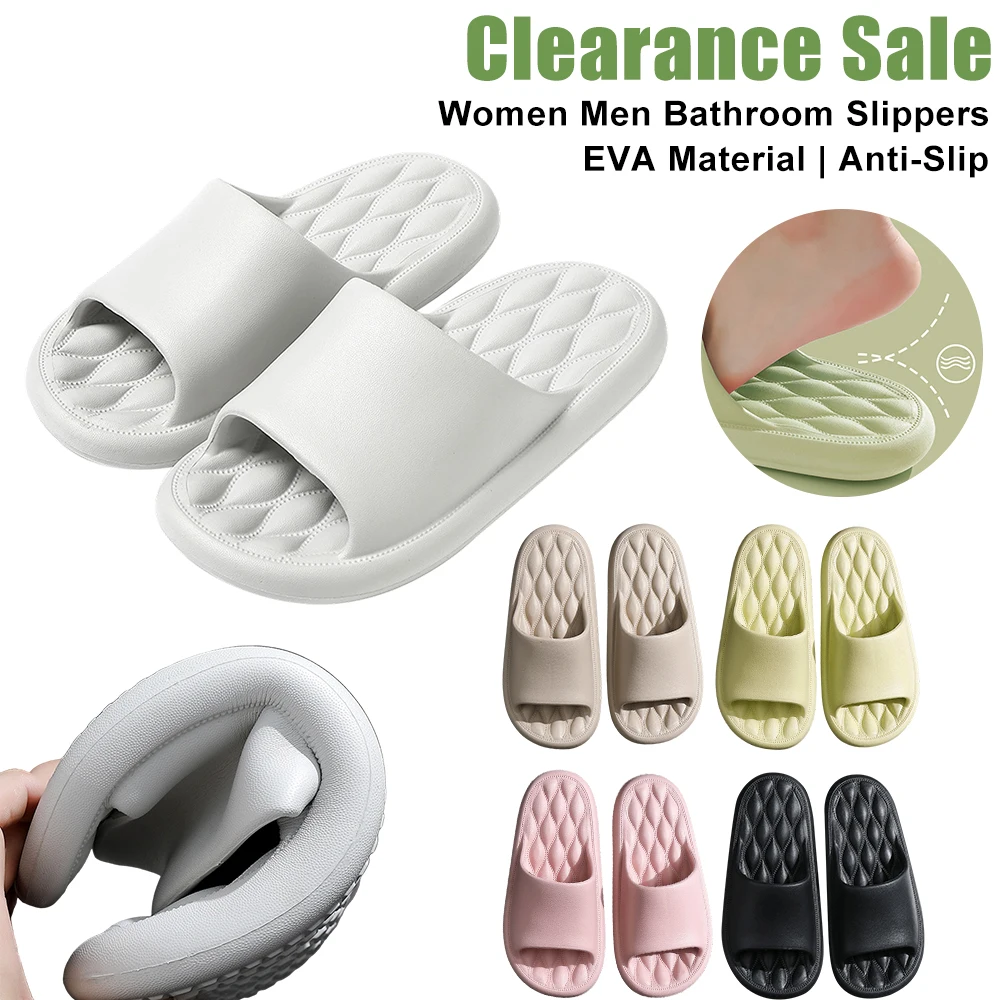 

Clearance Sale Bathroom Slipper Solid EVA Non-Slip Slippers Indoor Home Sandals Comfort Leisure Couple Shoes For Men Women