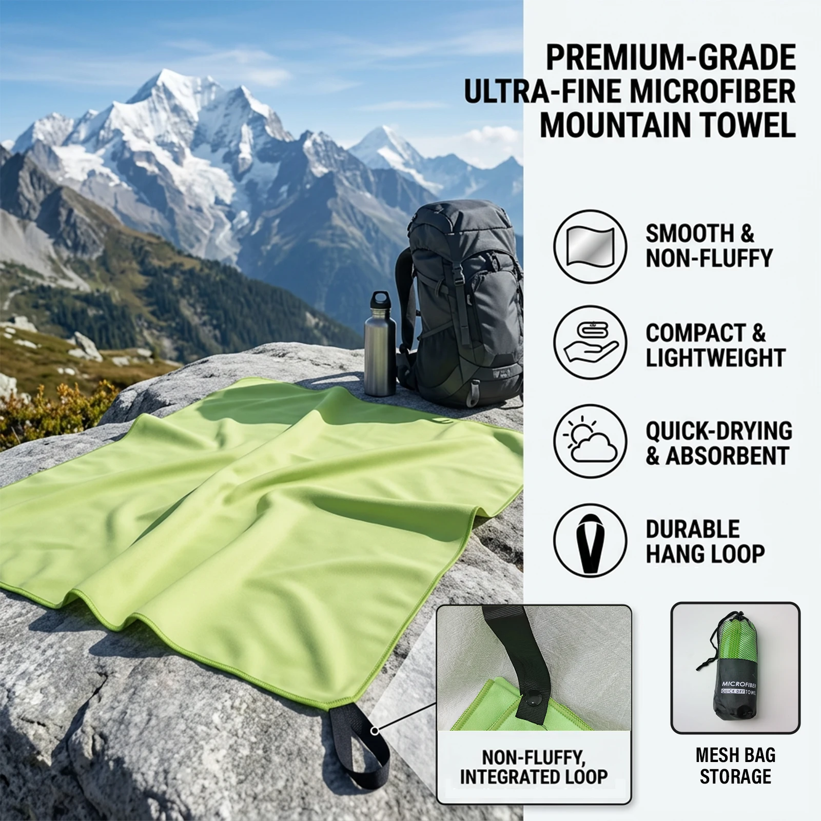 Super Sized Quick Drying Nanofiber Beach Towel 50x100 Soft Lightweight Absorbent Travel Towel for Pool Spa Portable