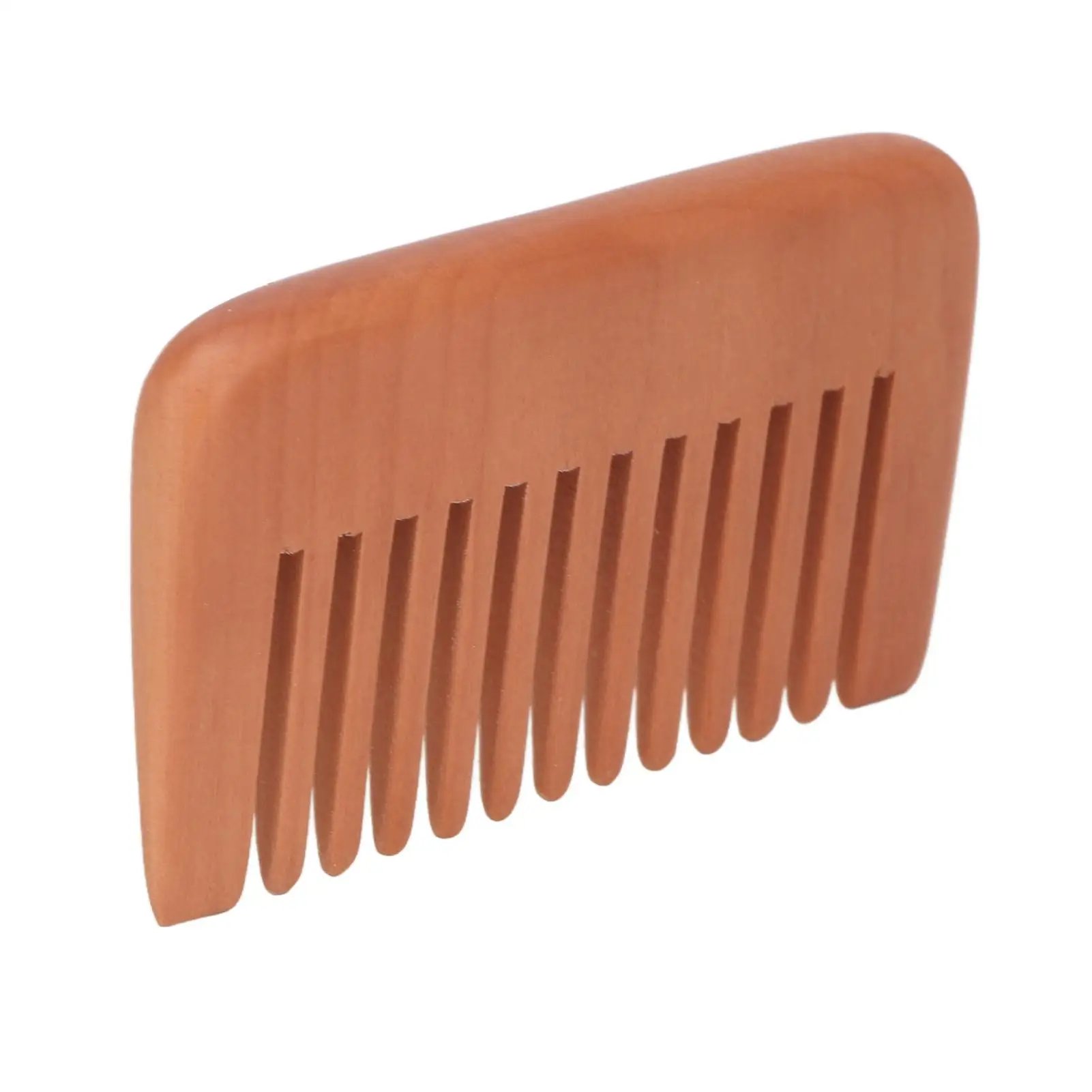 Wooden Wide Tooth Hair Comb for Wet & Dry Use, Anti-Static Mustache Comb & Scalp Massager - Eco-Friendly Styling Tool