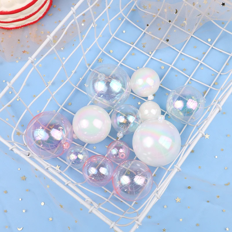 4pcs Colorful Clear Balls Cake Toppers Cupcake Insert Topper for Wedding Birthday Party Decors