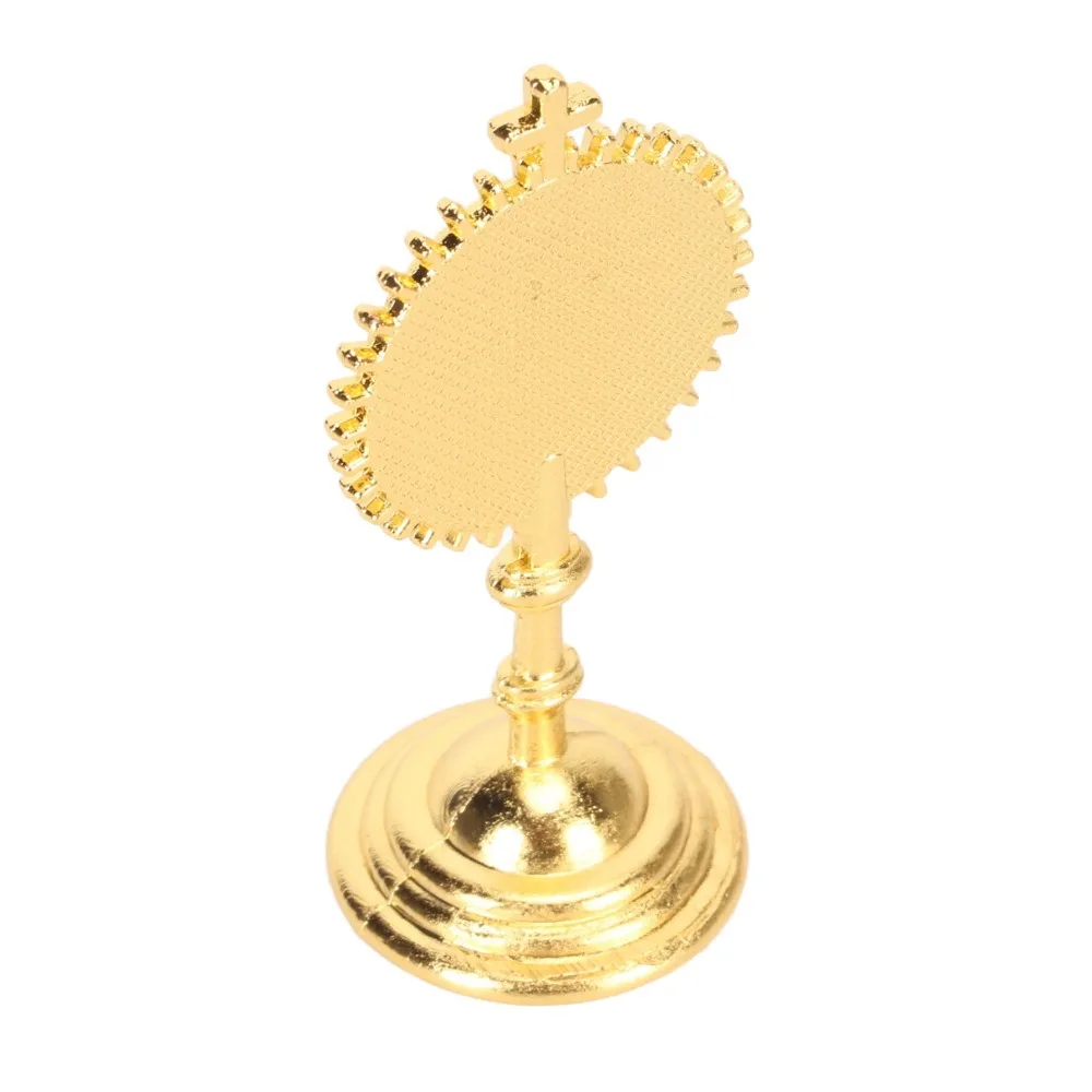 Table Ornament Gold Catholic Table Decoration Alloy Religious Ornament Small Metal Standing Cross Standing Crucifix Home Chapel