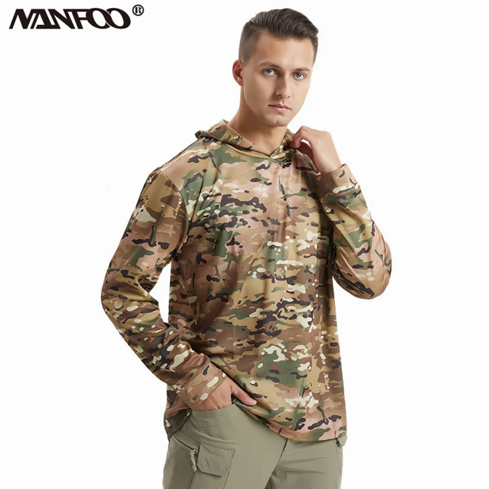 High Anti-Sweat Quick-Dry Sports Hooded Jacket Sun Protection Tactical Cycling Shirt Men's Comfortable Training Execise Clothes