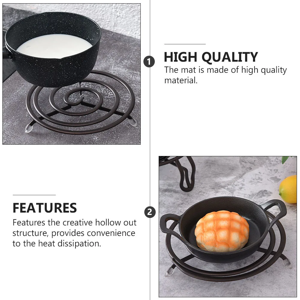 

Heat Resistant Kitchen Pot Mat Protective Iron Placemat Table Mat Compact Pan Holder Hollow Design Home Restaurant Use