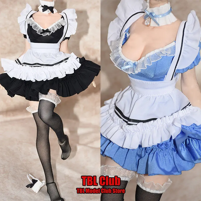 

In Stock 1/6 Scale Female Soldier Sexy Maid Attire Clothes Lolita Gothic Apron Dress Fit 12inch TBLeague Action Figure Body