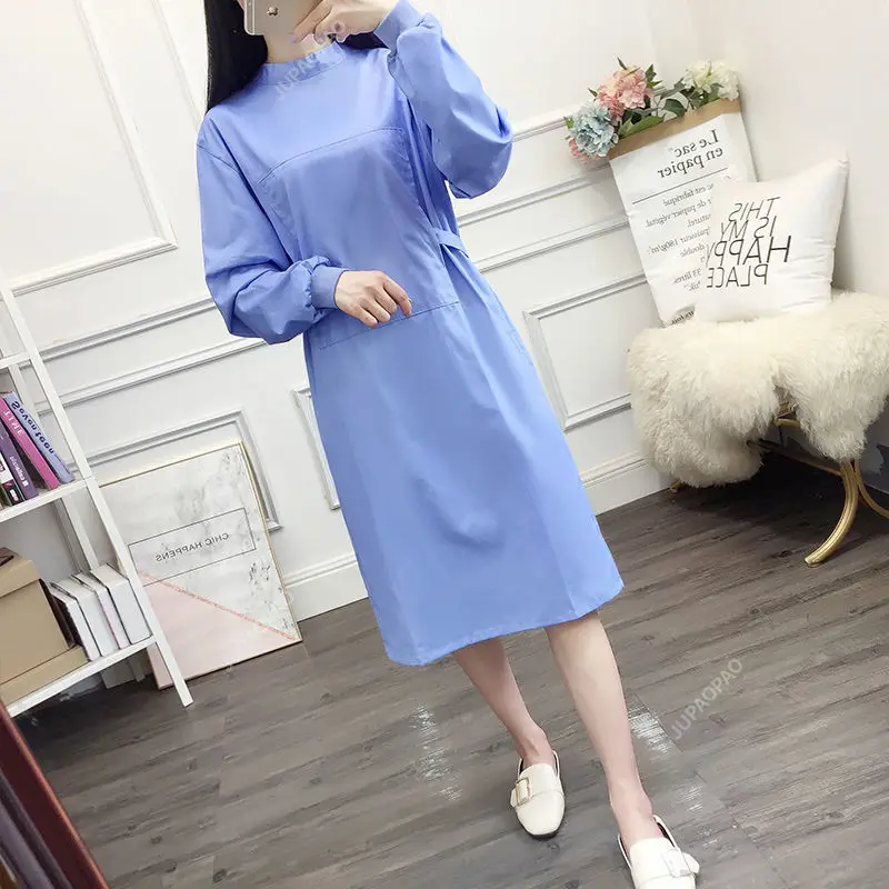 S-XXL Women Uniform Cotton Nursing Clothes Overalls Shirt Long Sleeve Doctor Workwear Isolation Clothing Oral Surgery Uniform