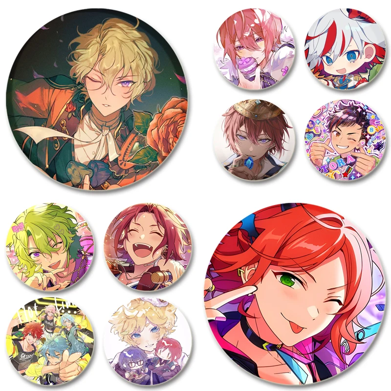 Subaru Akehoshi,Hokuto Hidaka,Makoto Yuki,Anzu,Mao Isara Cartoon Figure Badge Cosplay Cute Enamel Pins for Clothes Jewelry Gifts