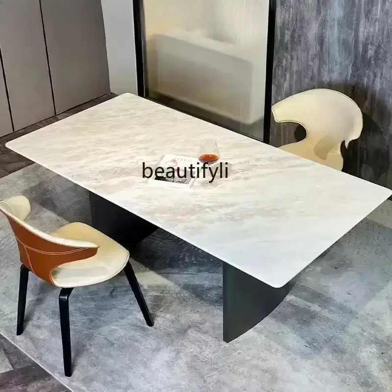 

BImported rose rainbow luxury stone dining table natural marble dining table premium dining table