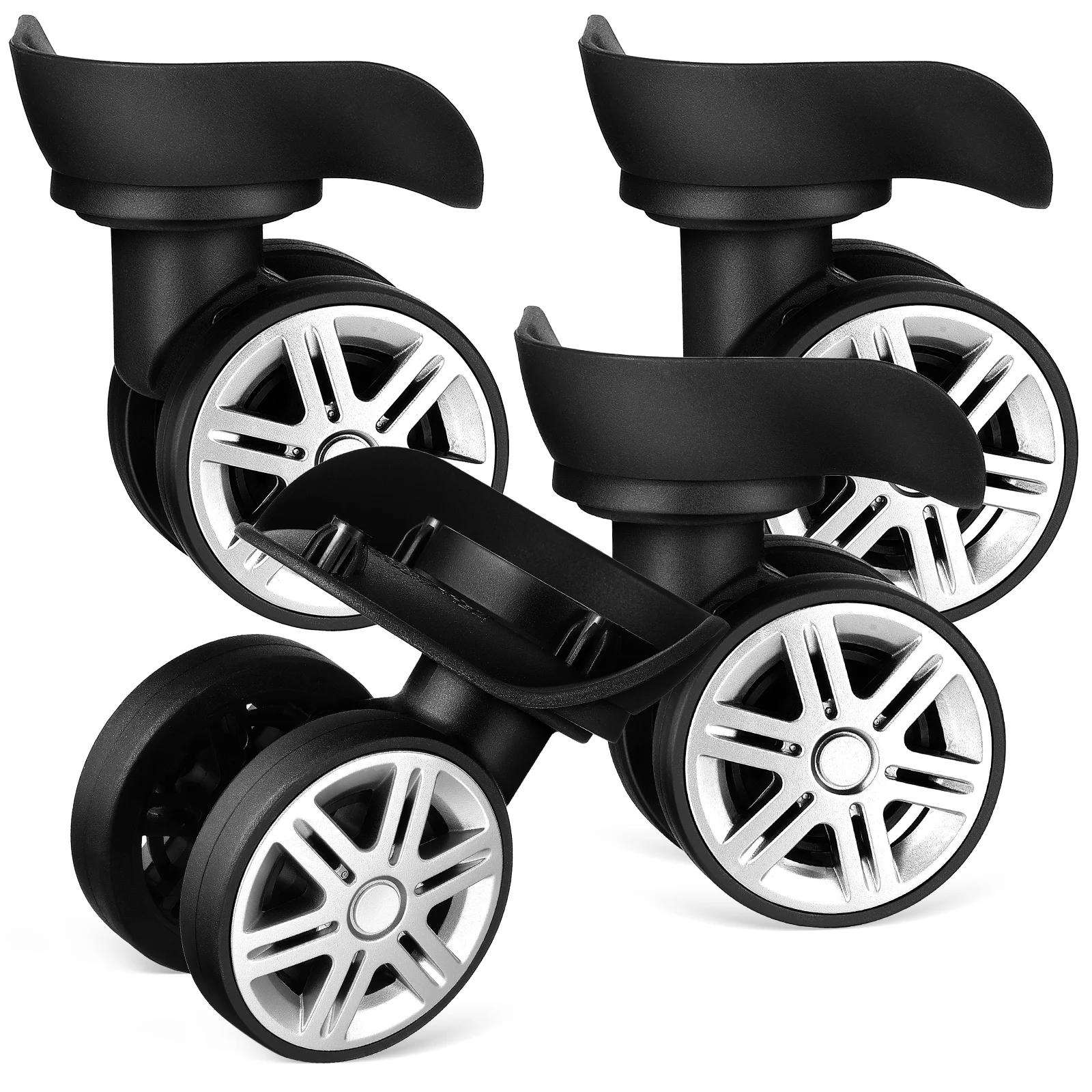 4 قطعة عجلات الأمتعة العالمية حقيبة استبدال عجلة مزدوجة ABS عجلة عربة السفر عجلات قوية ناعمة