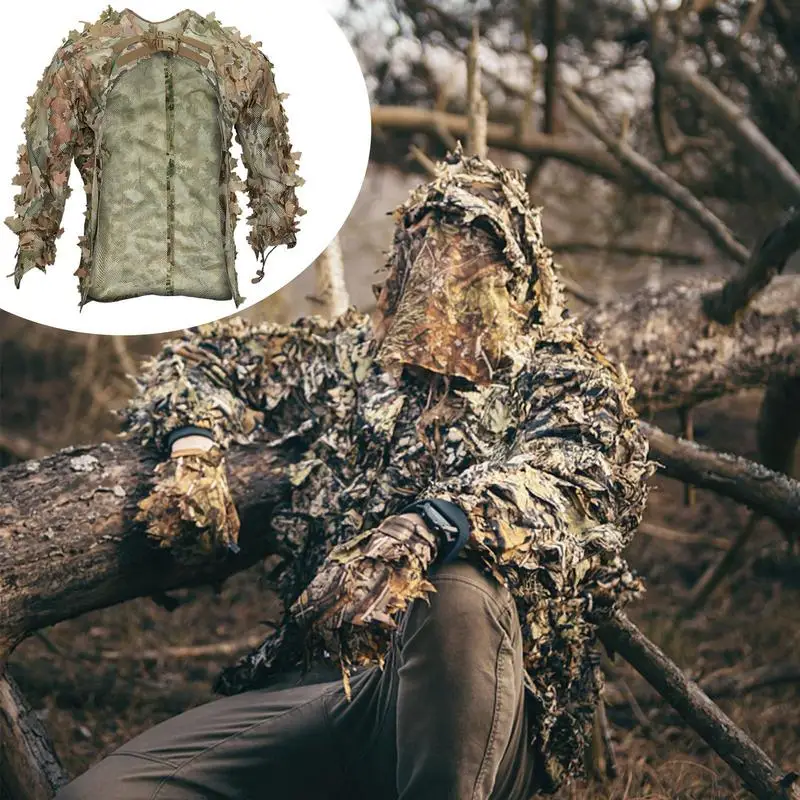 Ghillie Suit Breathable Ghillie Suit For Turkey Hunting Camouflage Suit Camouflage Material For Jungle Hunting And Halloween