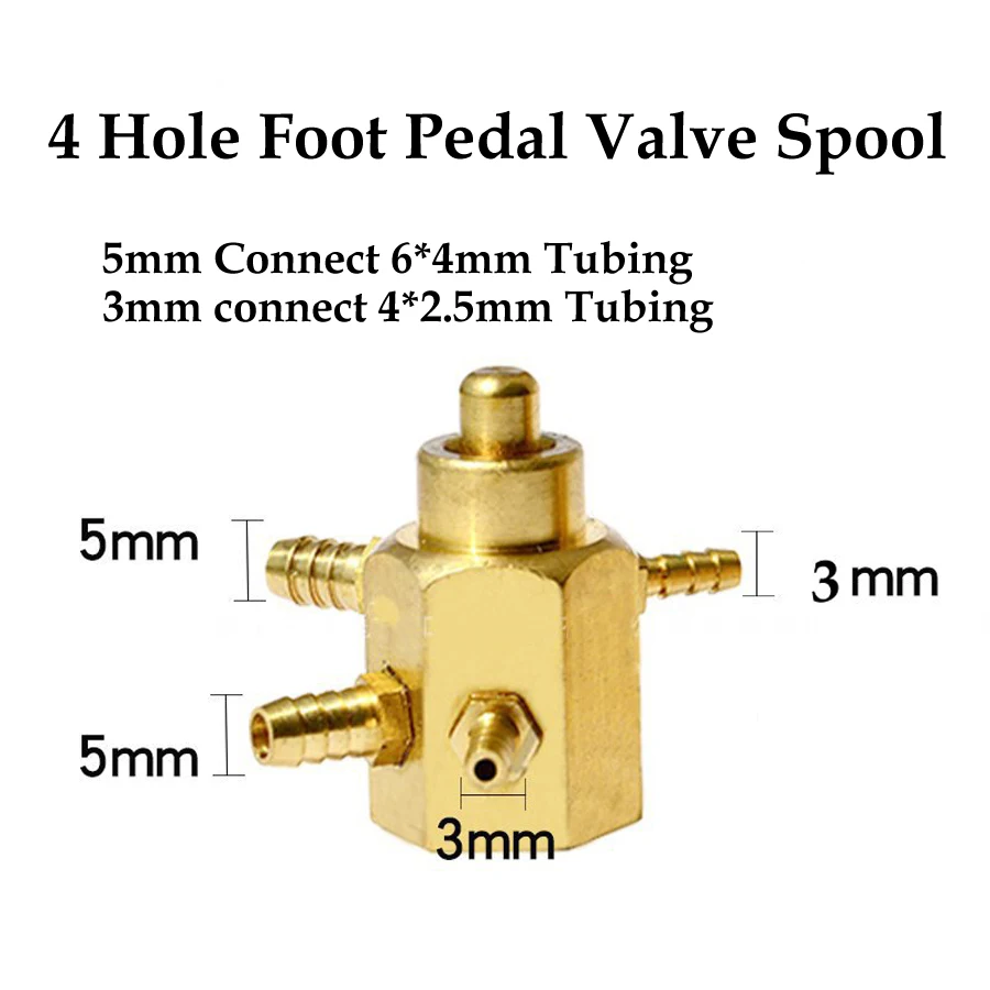 

5PCS Dental 4 hole foot valve circular pedal swicth valve foot spool foot control switch valve dental equipment SL1216