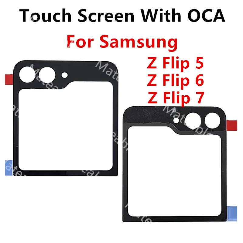 F766 F741 F731 Touch Screen For Samsung Galaxy Z Flip 7 6 5 Flip7 Flip6 Flip5 Out Glass LCD Front Panel Lens With OCA