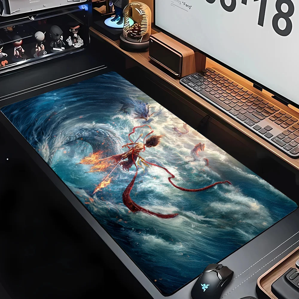 Mythical and Legendary Stories Nezha Large Size Non-slip Rubber Mouse pad Computer Gaming Accessories Keyboard Desktop Decor Mat