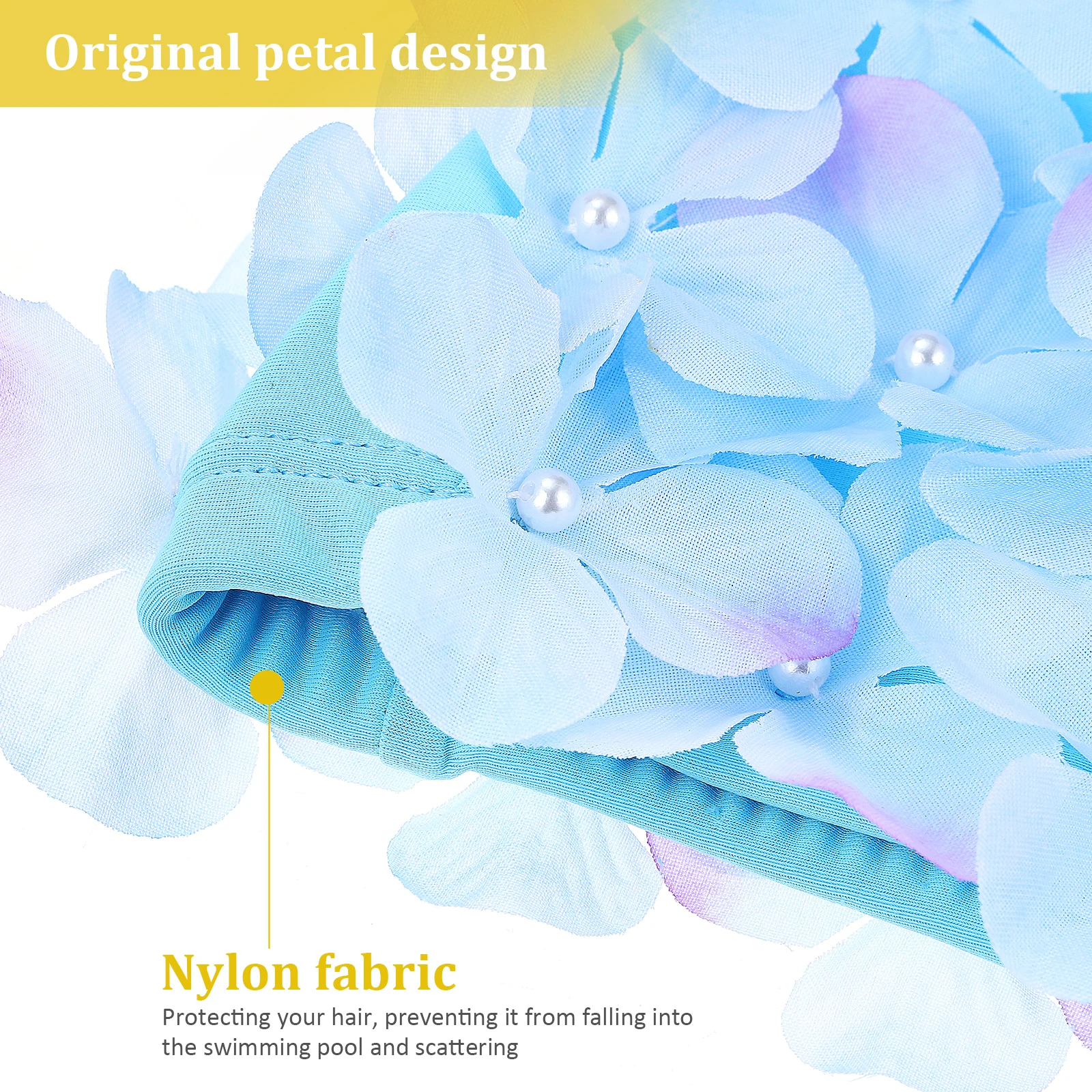 

2 Pcs Three-dimensional Flower Swimming Cap Girls Adult Hat for Women Kids Skin Colored Pool Glitter Sports Child
