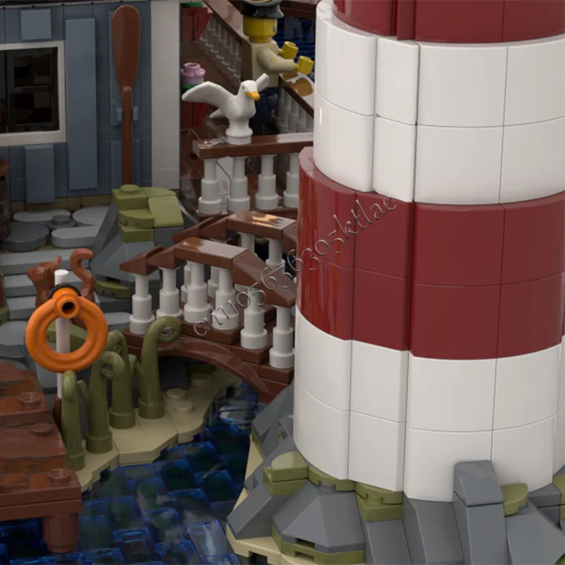 4955 PCS MOC City Street Views Modulare Coast Town Diorama Building Blocks Fai da te Assemblaggio educativo Giocattolo per bambini Popolare Festival Regalo