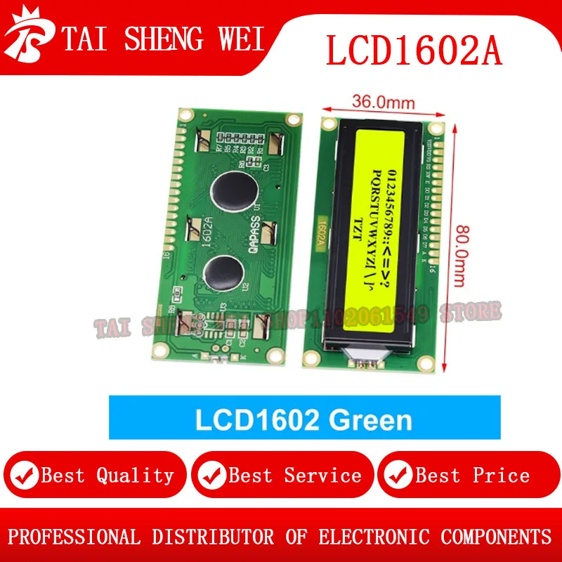 LCD1602 1602 LCD Module Blue / Yellow Green Screen 16x2 Character LCD Display PCF8574T PCF8574 IIC I2C Interface 5V for arduino