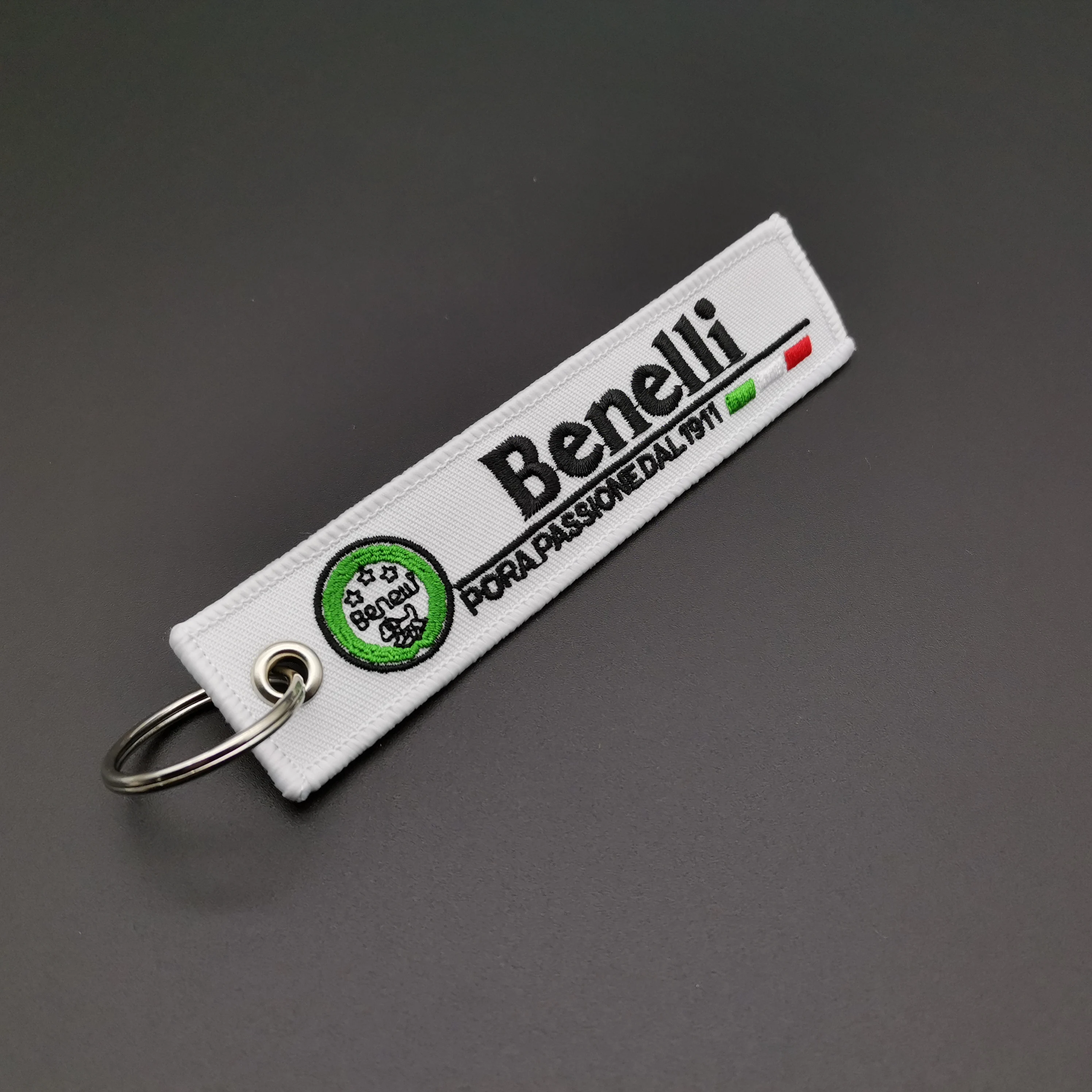 

JDM Style Racing Culture Fabric Benelli Logo Embroidery Car Auto Keychain Keyring Personality Fashion Cloth Key Tag Accessories