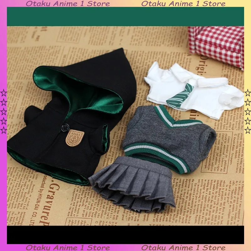 5 Teile/satz Labubu Schule der Magie Anzug Nette Magische Umhang Uniform Mini Plüsch Puppe Kleidung Outfit Mode Puppe Zubehör Geschenke