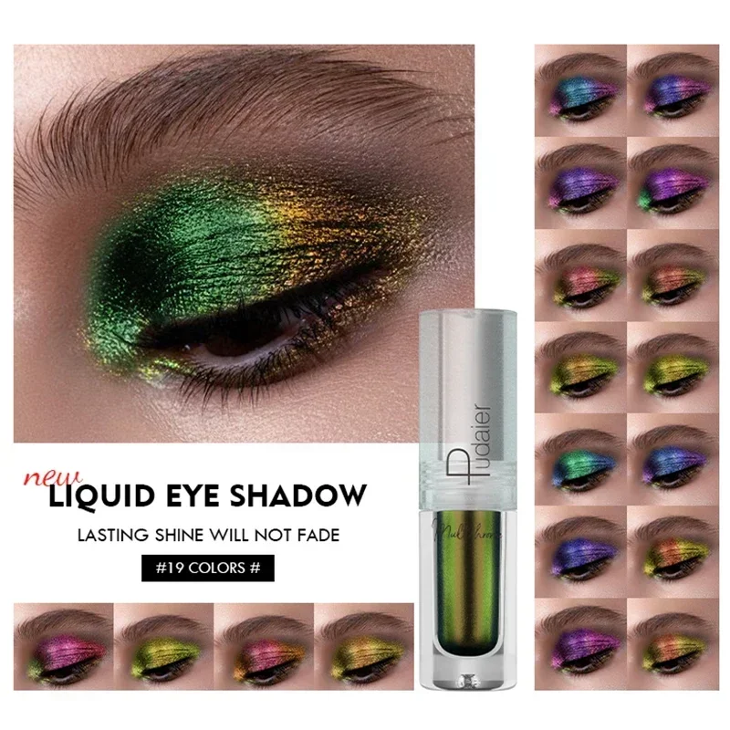 Chameleon Liquid Eye Shadow Shiny Multi Chrome Eyeshadow Polarized Glitter Eye Shadow Peacock Blue High Gloss Aurora Makeup