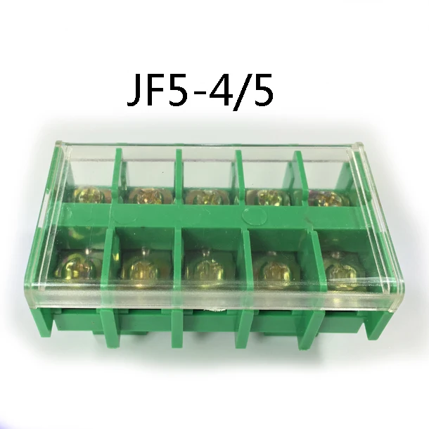 10PCS JF5-4/5 4 square 5-position enclosed terminal block flame retardant PC copper parts Electronic Accessories & Supplies