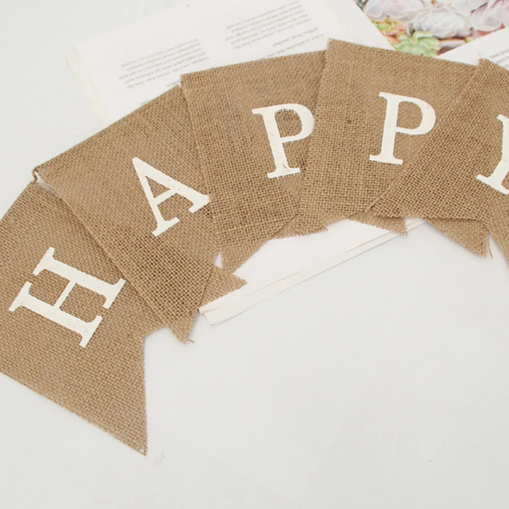 1Set Linen Baby 100 Days Banner Happy 100Th Day Party Hanging Flag Kids Birthday Decoration Reusable Party Supplies