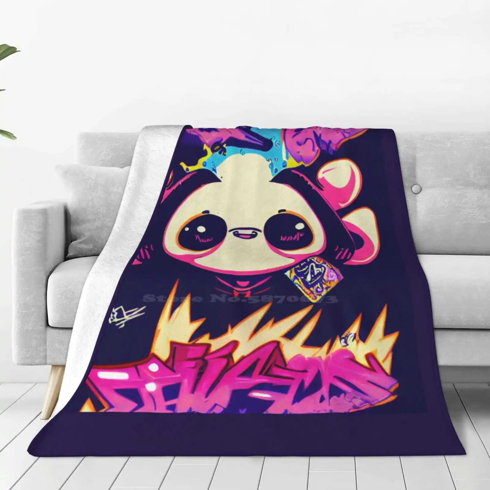 Graffiti Street Art Critter Wild Style Creative Design Light Thin Soft Flannel Blanket Graffiti Street Art Graft Wild Style