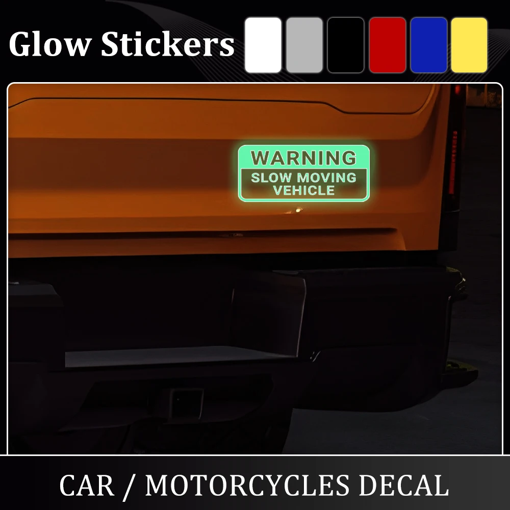Warning Slow Moving Vehicle Bumper Sticker Safety Vinyl Decals for Cars Trucks Vans Semis High Visibility Auto Decor