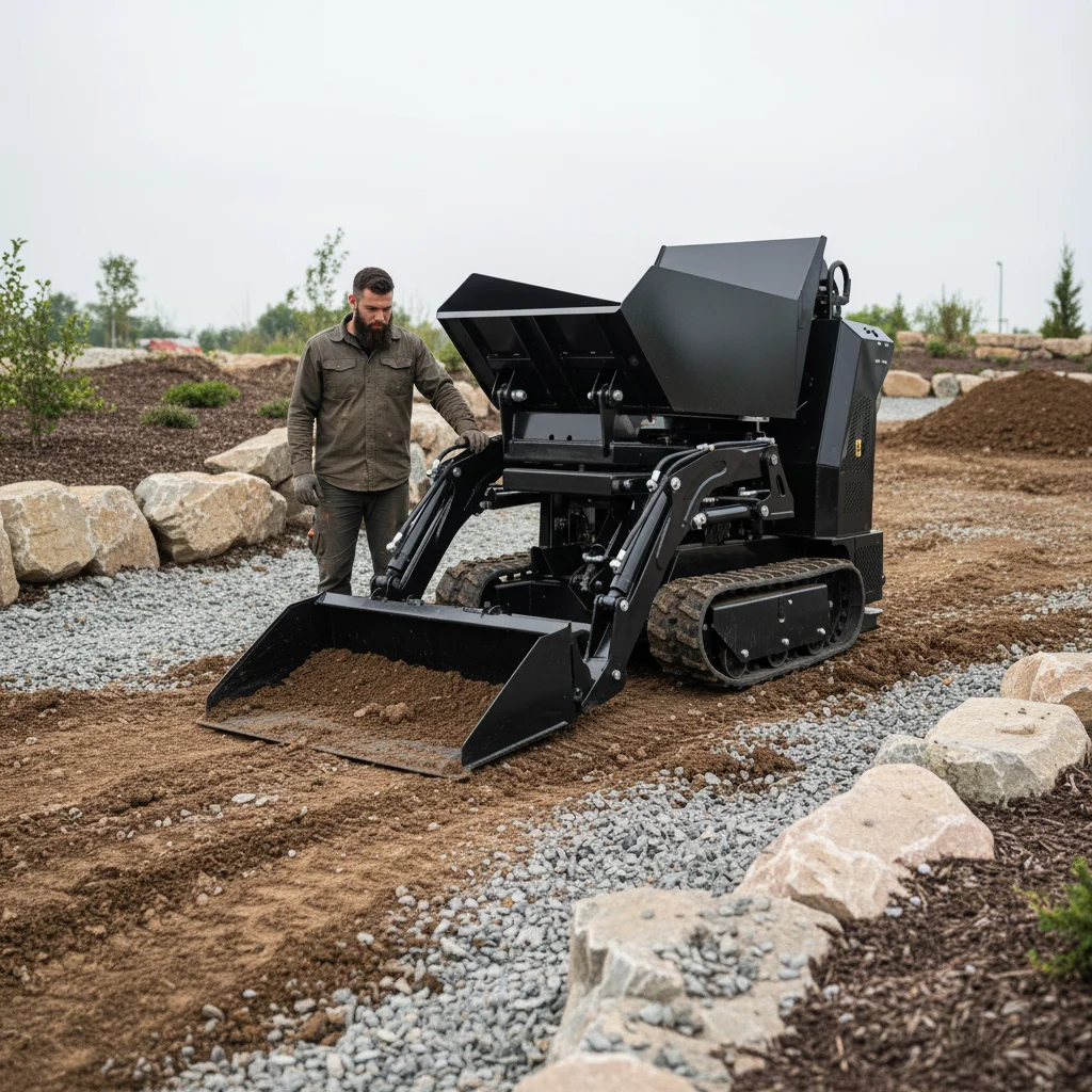 Mini dumper de esteira personalizado, 1000kg Euro 5 EPA, entrega rápida para construção, alta qualidade, caminhão basculante