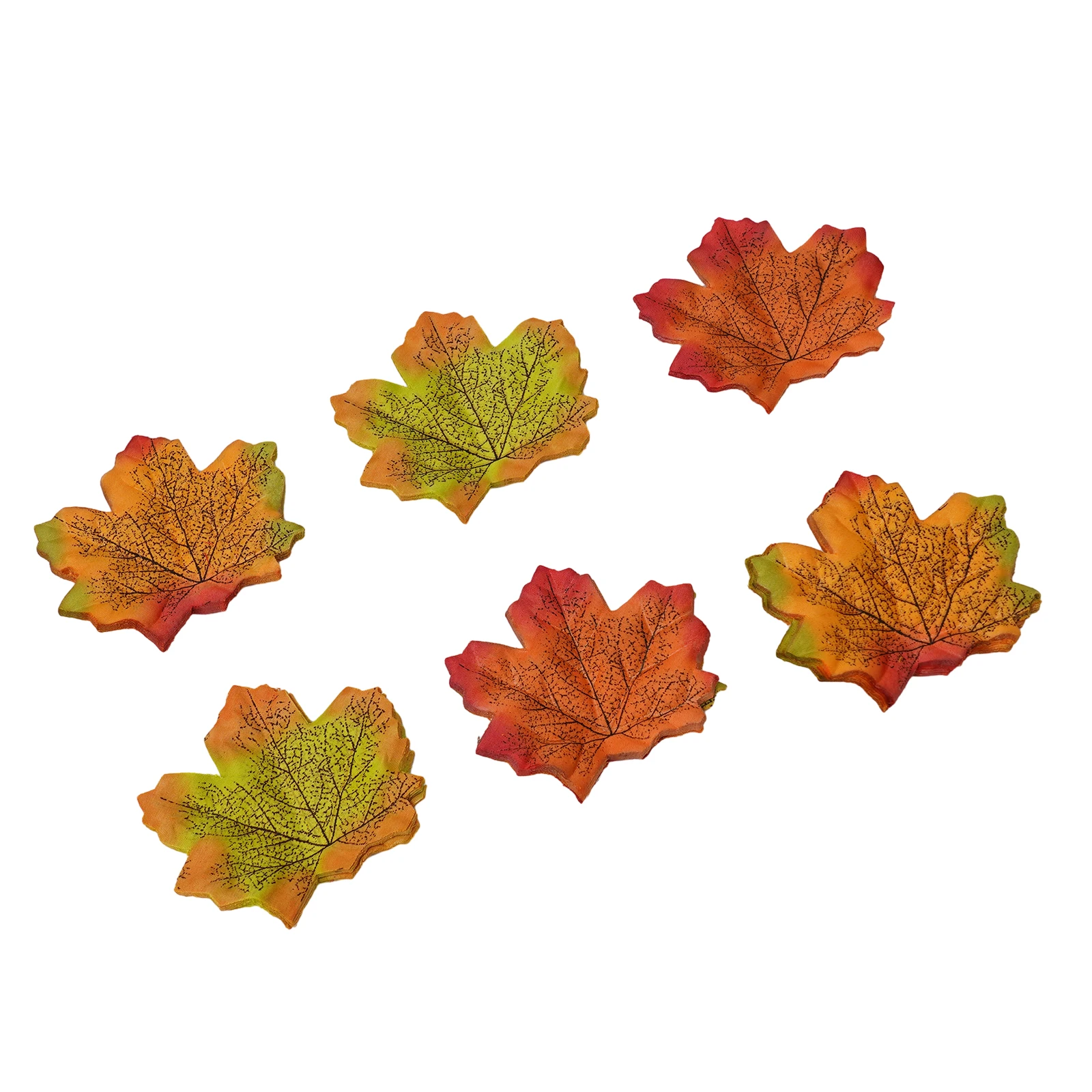 8x8cm Maple Leaves Fake Silk Leaves 100 200Pcs Home Mixed Color Multicolour Party Print Fake Halloween Romantic