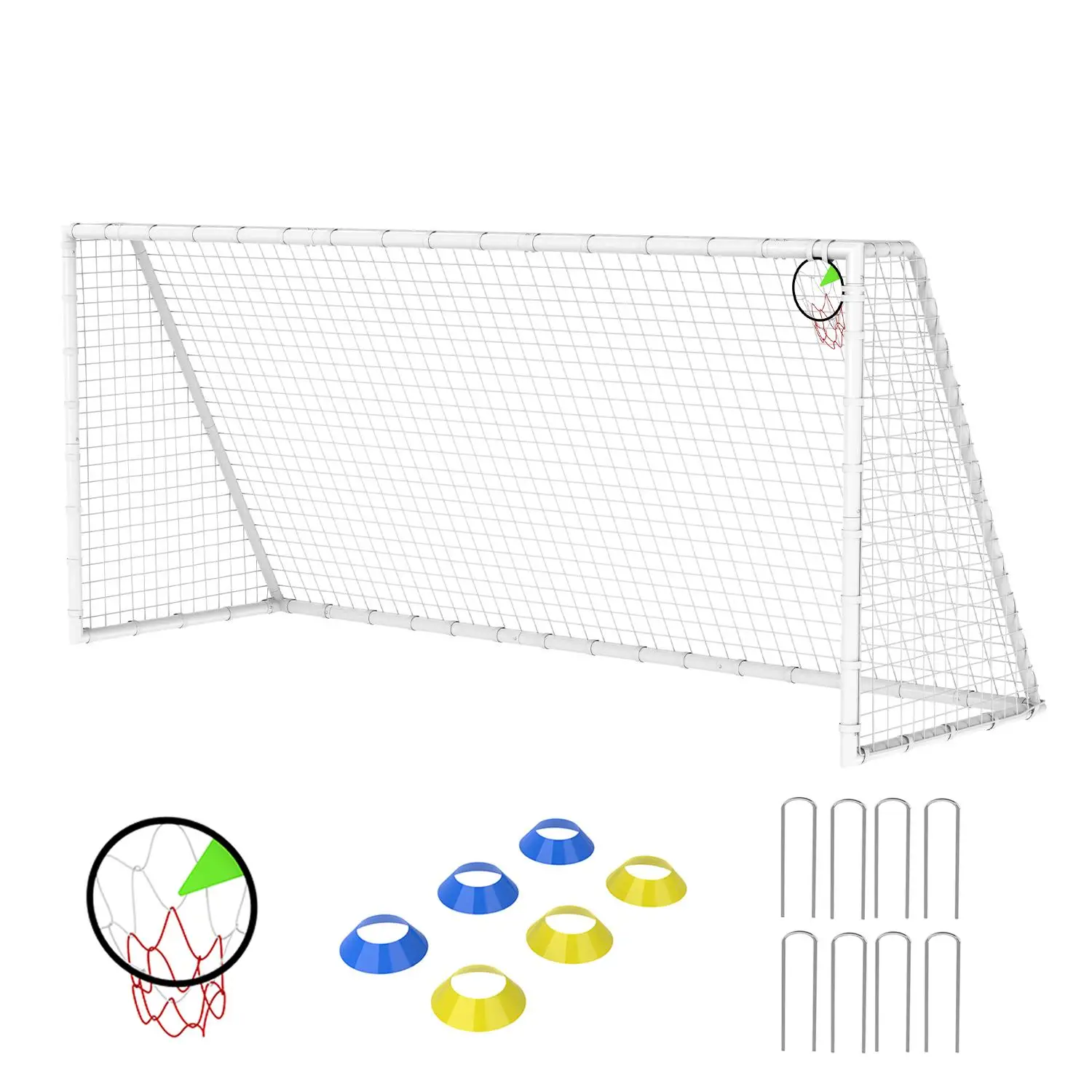 

7x16ft Portable Soccer Goal for Backyard with Reinforced Steel Frame