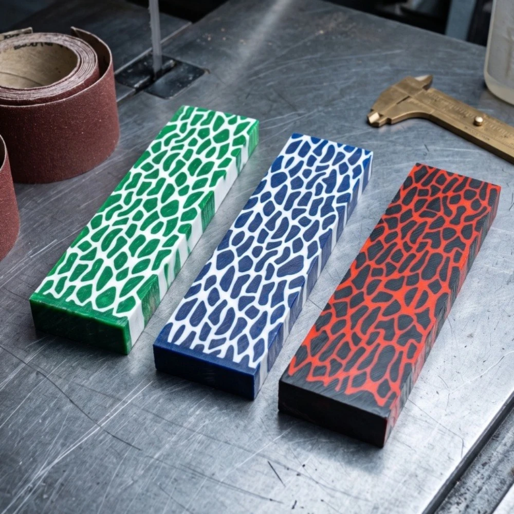 Colored Giraffe Pattern Resin Knife Handle Material 3 Colors DIY Composite Material Patch 1 PC Outdoor Knife Grip Patch