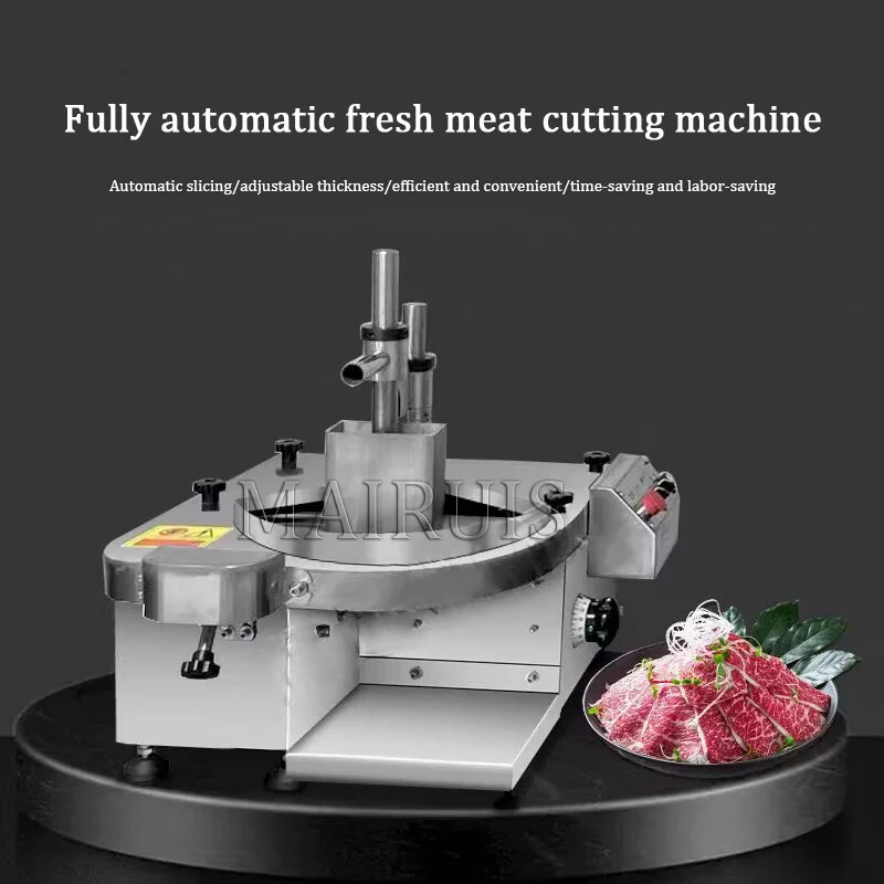 220V Ultra-Thin Stainless Steel Meat Slicer Commercial Electric Automatic Fresh Meat Cutting Machine