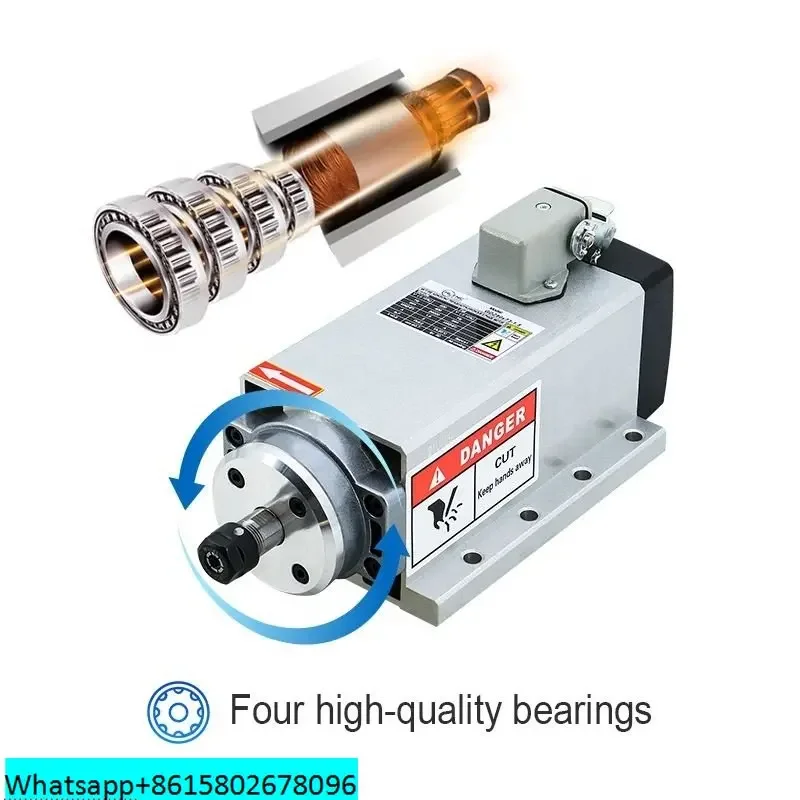 Low Price Square Shape Lathe Machine High Quality ER11 CNC Air Cooled Spindle Motor 1.5 KW With Flange