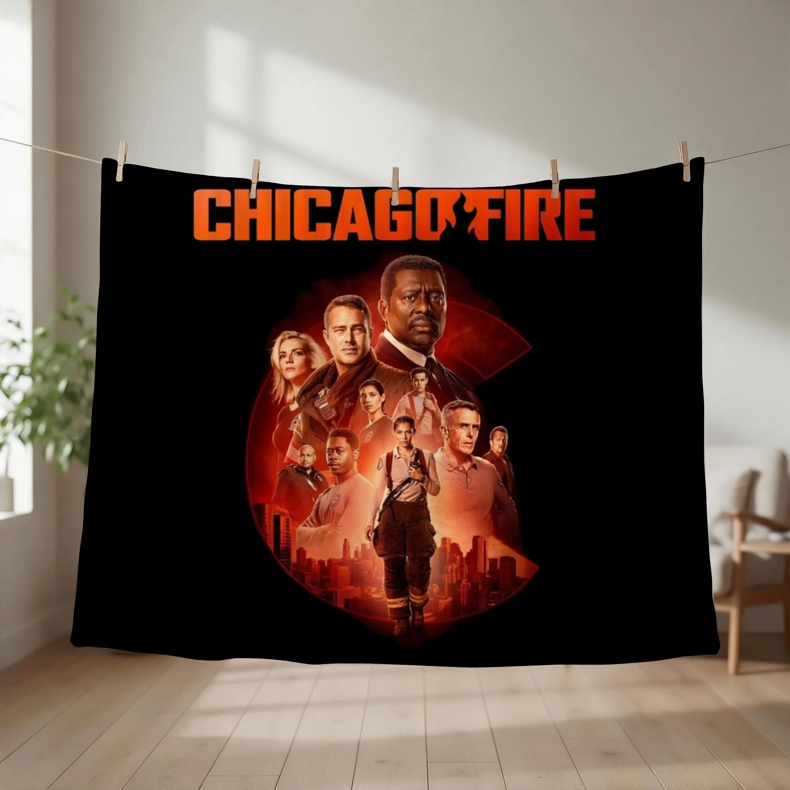 chicago fire cast-members Throw Blanket couch cozy soft plush fuzzy picnic outdoor blanket